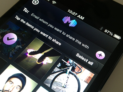 iPhone - Sharing interface app apple dark ios iphone purple sharing