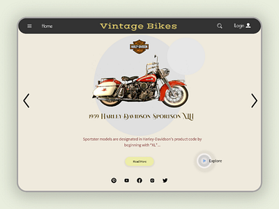 Vintage Bikes UI ui design ux css bikes