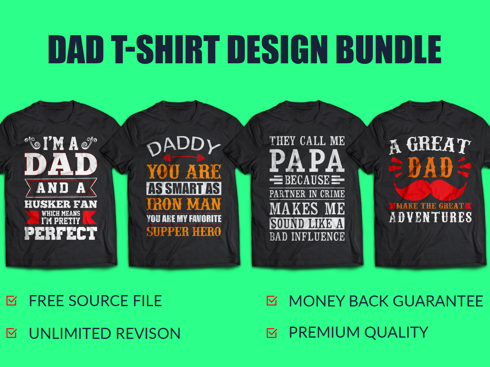 New Dad T-Shirt Design Bundle by Masud Rana on Dribbble