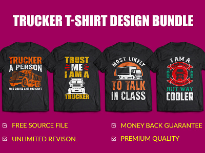 New Trucker T-shirt Design Bundle