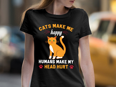 Cats Make Me Happy T Shirt Design