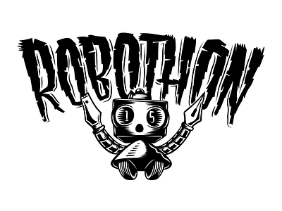 Robothon 2015 Logo illustration lettering