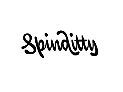 Spinditty logotype backslant lettering logotype