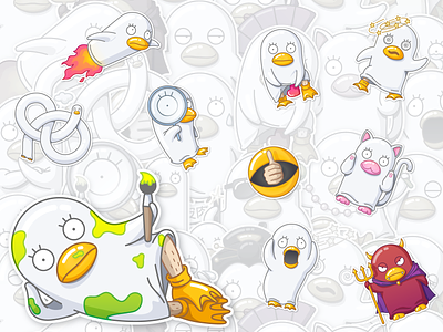 Elizabeth stickers for Telegram cartoon character duck gintama illustration stickerpack stickers telegram vector