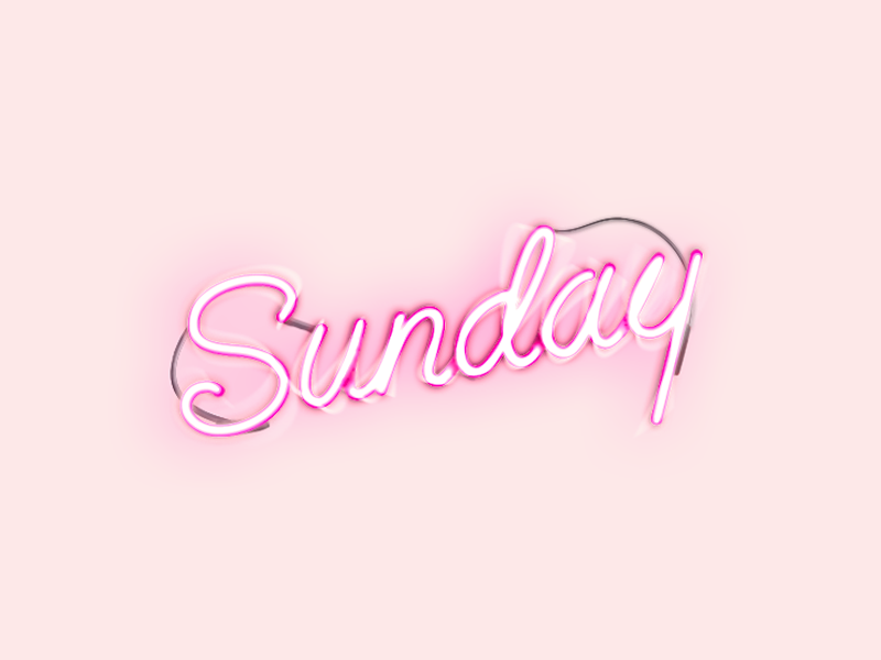 Sunday signage feminine logo logo design 3d glow pink handwriting script neon sign neon