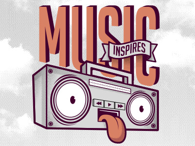 Music Inspires cool illustration inspires music sound typography vector