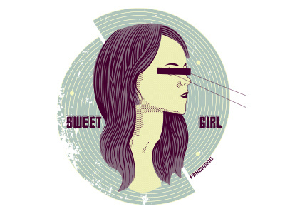 Sweet girl illustration love sweet vector vintage