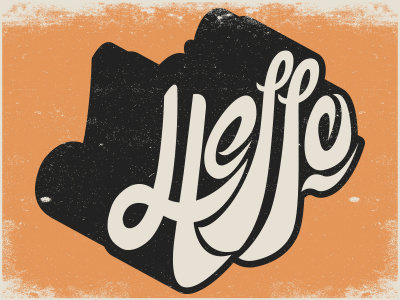 Hello grounge hello letter lettering print type typography vector