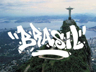 Brasil brasil futbol graffiti lettering mundial soccer street tag type typography vector worldcup