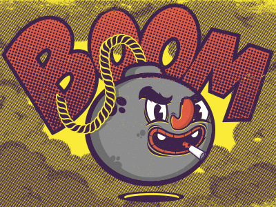 Boom! boom cartoon characterdesign comic emoji illustration vector