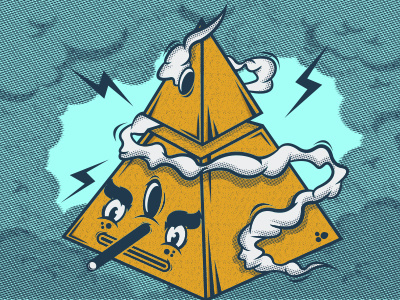 Pyramid cartoon cool creative illustration pyramid smoke streetwear vector weed