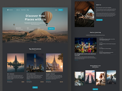 Web Design - Travel Agency dark mode figma tourism travel agency ui uidesign web website website design