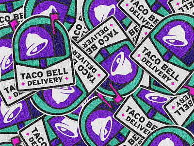 Taco Bell Delivery Branding badge badgedesign branding design icon illustration logo stamp taco taco bell type typography vector