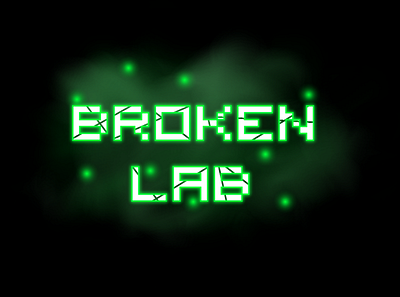 Broken Lab design faux green logo logo sci fi
