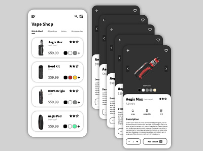 Vape Shop adobe xd ecommerce ui ux vape vape shop