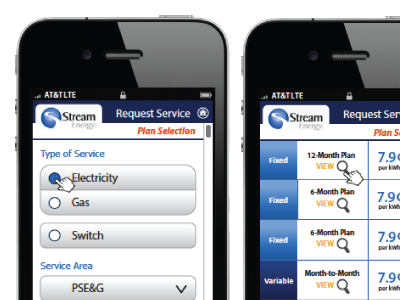 Mobile App Wireframes for Stream Energy mobile ui ux wireframes