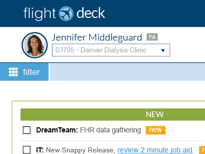 DaVita FlightDeck Task Manager davita task manager user interface ux
