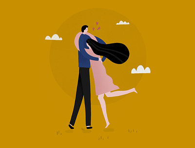 #3: Hugging a loved one boyfriend couple digital illustration distance emotional design emotions girlfriend happiness hug illustration love procreate quarantine relationship