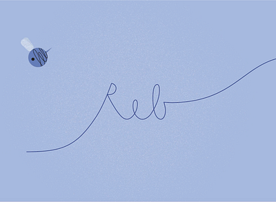 Reb — logo frame bee blue digital illustration frame hand lettering illustration illustrator insect logo logo animation writing