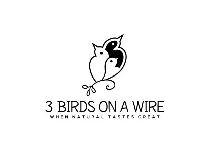 3 Birds On A Wire Dribble birds black natural simple taste white wire