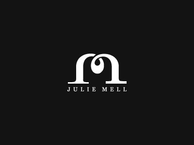 Julie Mell monogram logo black logo modern monogram simple sleek
