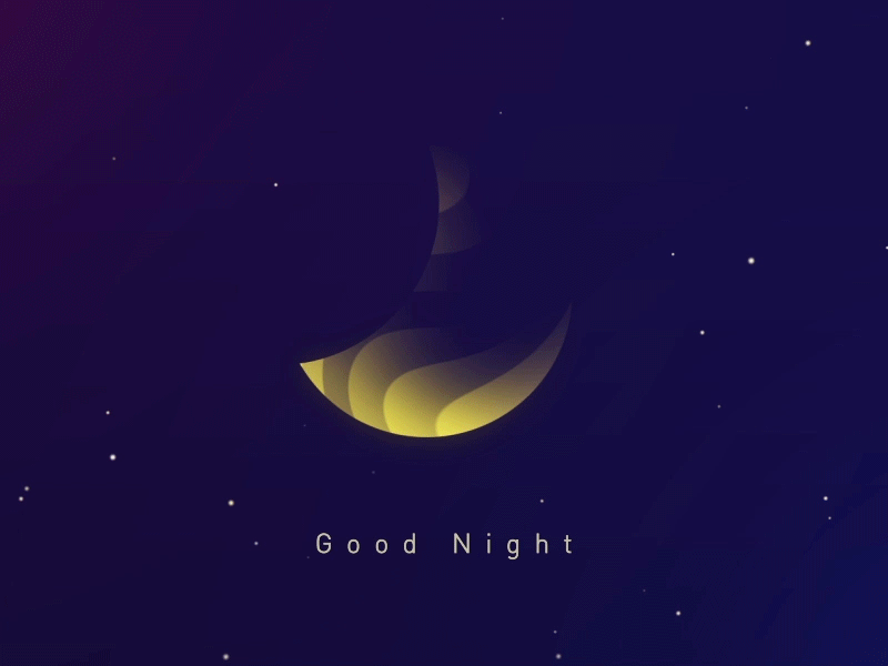 Good Night animation app ui ux