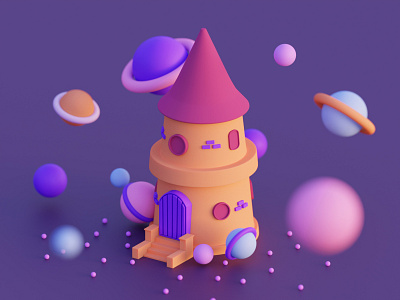 3D castle 3d 3d illustration art blender3d cartoon castle illustration inspiration