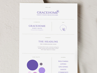 Semi-Custom Brand: Gracehome brand brand design branding branding design collateral design feminine branding logo nonprofit womens branding