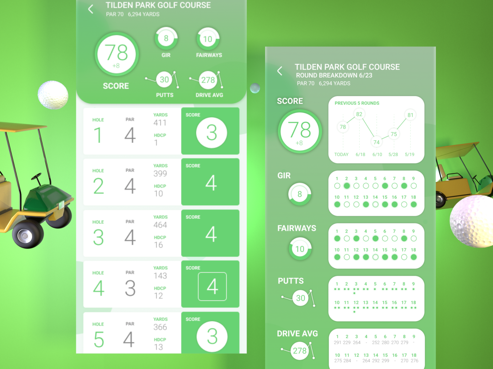 Golf Score Tracking App by Ace Eichten on Dribbble