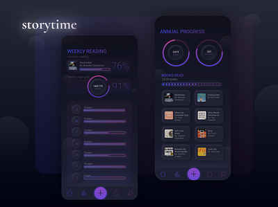Storytime - a reading tracker design figma mobile ui ui