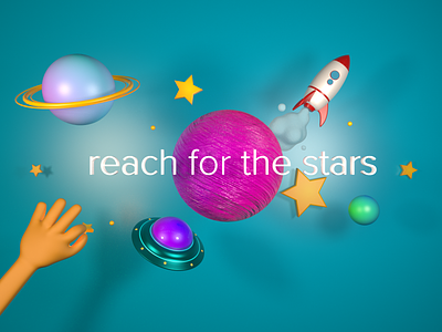Reach For The Stars 3d 3d art branding cinema4d design modelling redshift