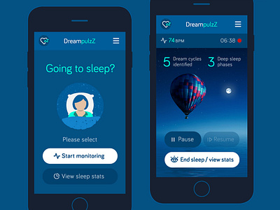 DreampulzZ UI course dream freely heartbeat learning mmoc mobile app monitor moodboard pattern library uiux