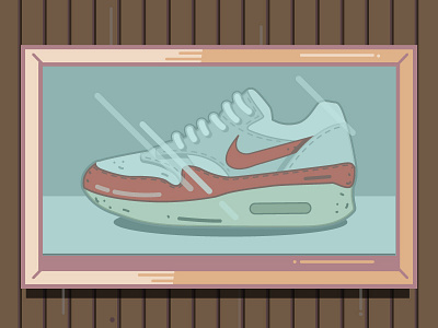 Nike Air Max 1 1987 flat graphic graphic design illustration illustrator nike sneakers vector