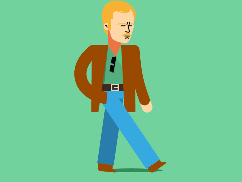 Steve Murphy Narcos walk cycle 2d animation animation flat illustration motion graphics vector
