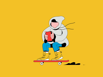 Addiction animation character illustration motion skateboard
