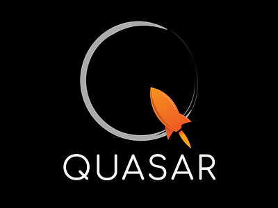 Quasar RocketShip Logo app branding dailylogochallenge design designs flat graphicdesign icon illustration logo typography