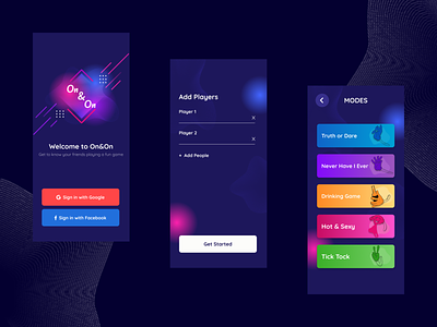 On&On Party Game UI Design branding design graphicdesign ui ux