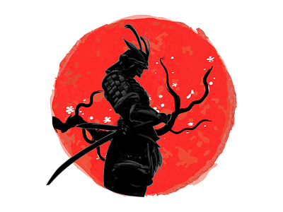Samurai - The Way of The Warrior anime branding design flat graphicdesign illustration japanese mask ninja samurai vector warrior white