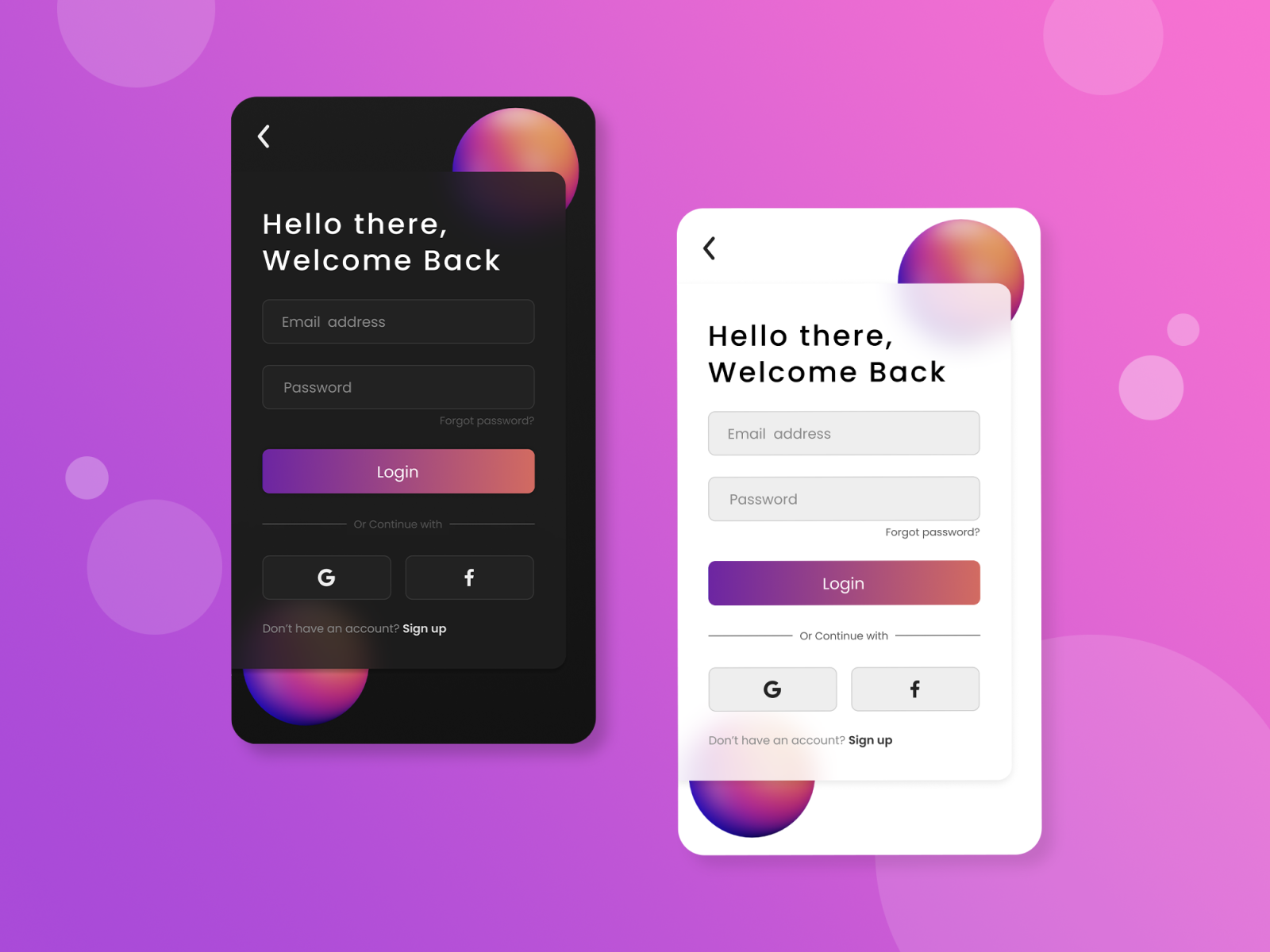 Glassmorphism Login Screen with Light & Dark Mode by Suhas Salian on ...