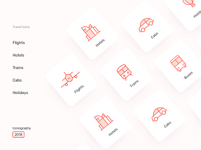 Travel Icons app cards design graphic iconography icons interface layout vector visual