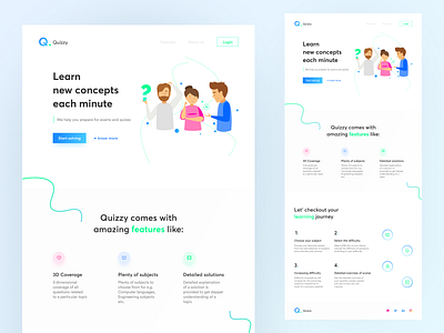 Quizzy Homepage (UI/UX Concept)