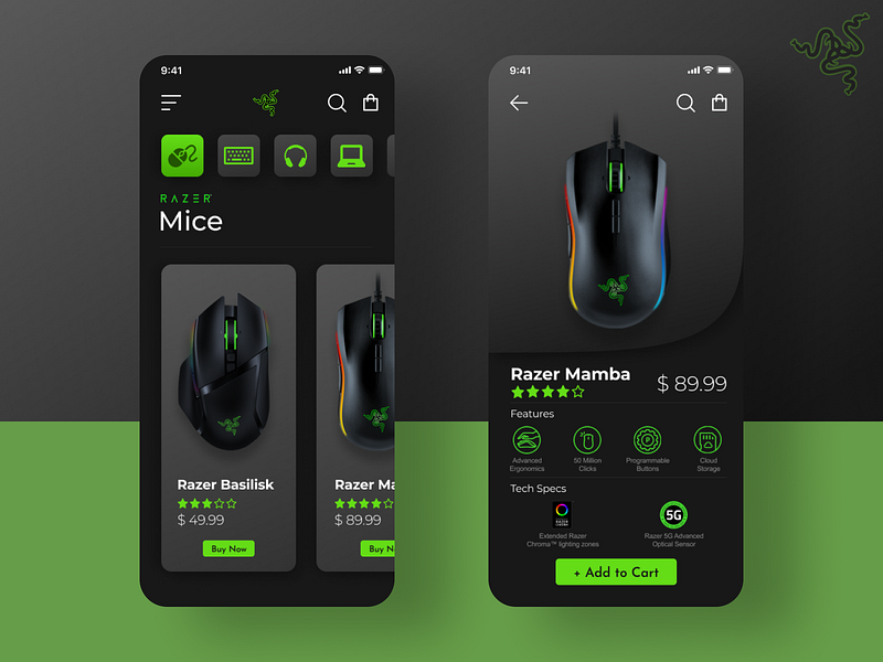 Razer application designs themes templates and downloadable graphic