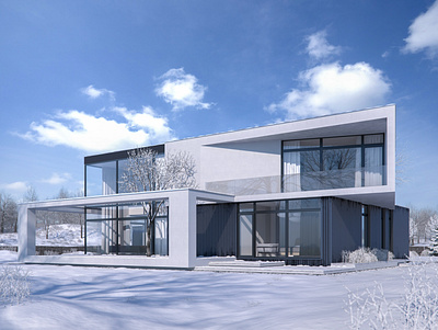 winter!! architectural illustration architectural rendering architectural visualization