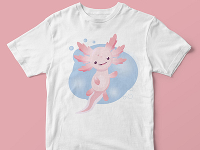 My first T-shirt design. Pretty Axolotl 💓