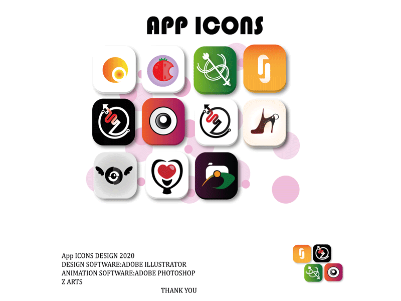 APP ICONS 2020 adobe illustrator android icon app app icons branding design ios icon logo z arts