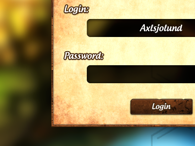 Login Screen based game iridium login mmo ui