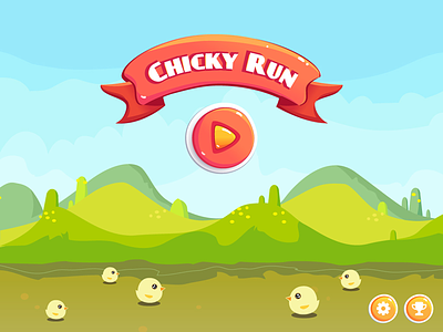Run! Run! Run! chick endless game app game design illustration indie run ui user experience user interface ux