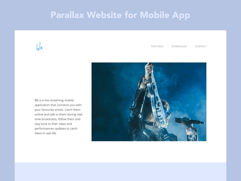 BB Website after effects animation app experience gif mobile parallax scroll scrolling user ux website