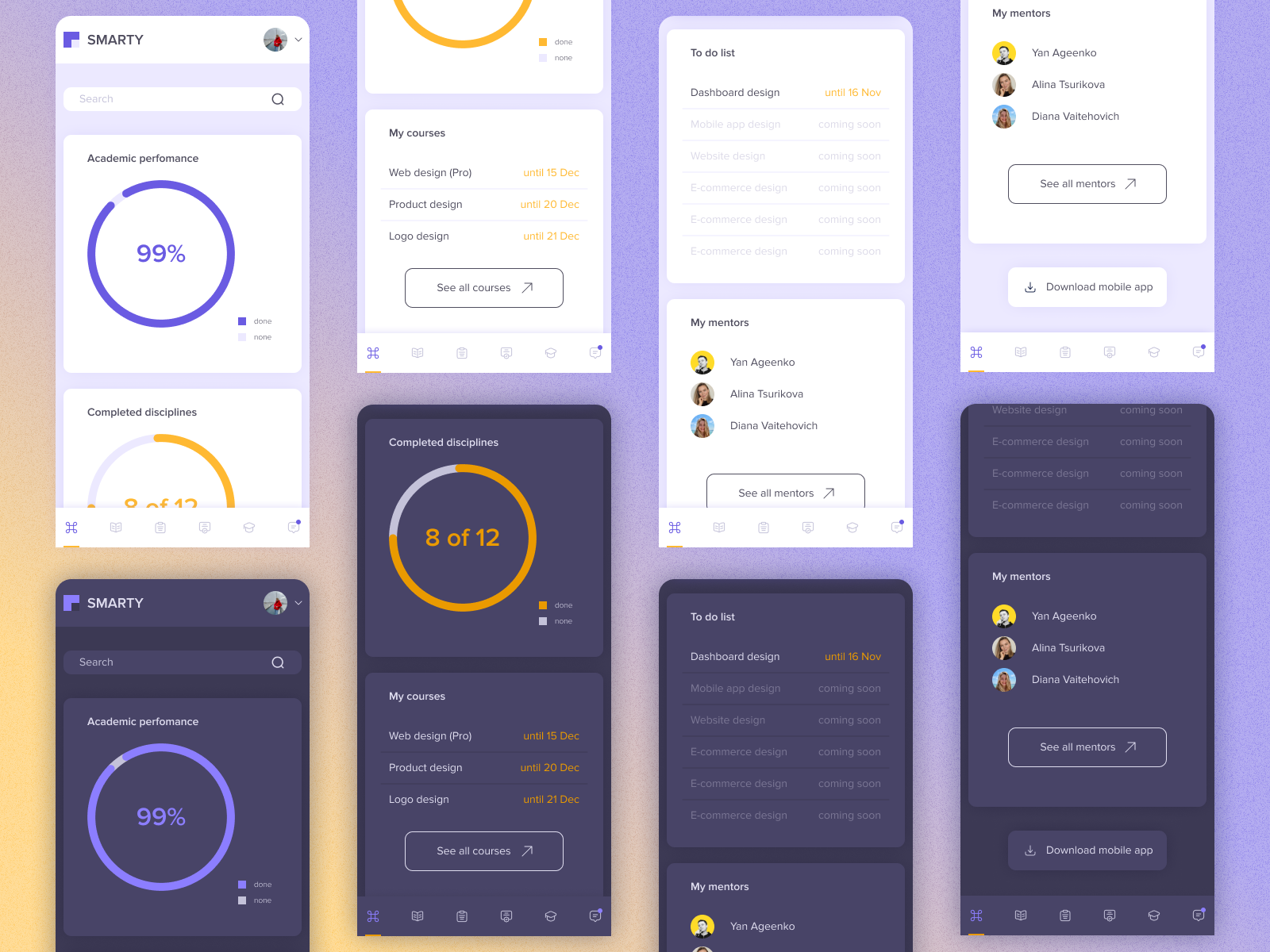 SMARTY dasboard - DESIGN concept (mobile version) by Kristina ...