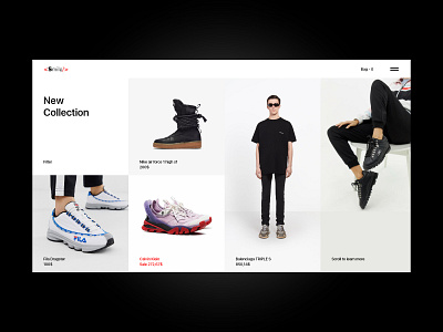 Sneaker store concept v.2. black branding design freelance minimal minimalism ui design ui ux upwork web webdesign